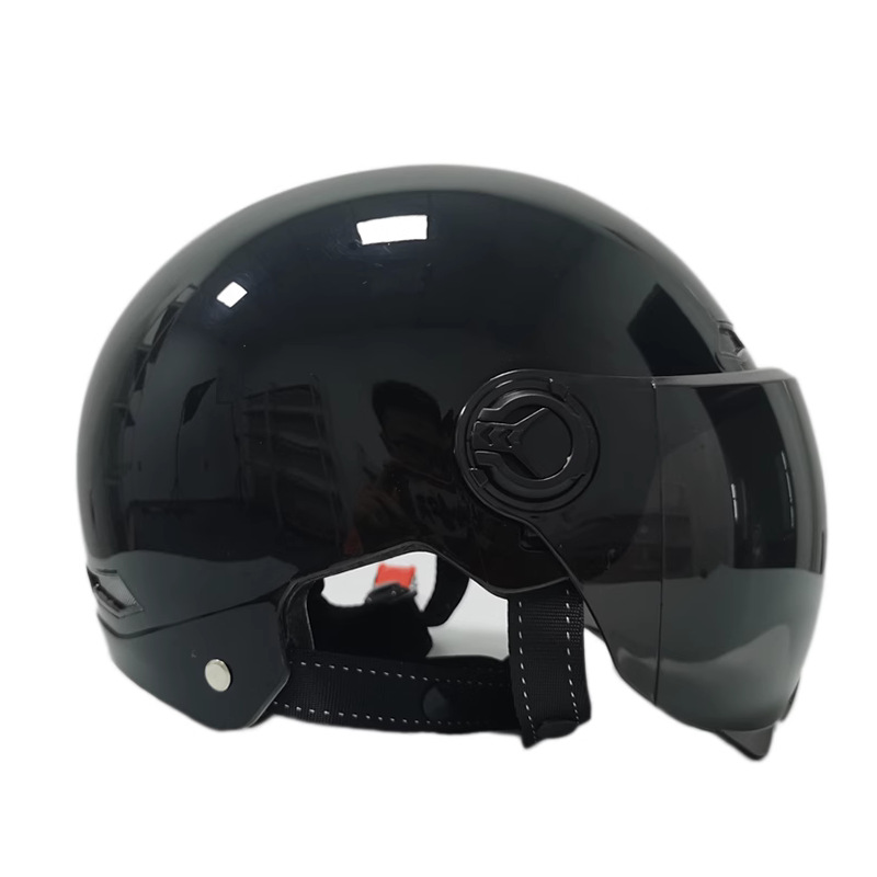 Vehicle Helmet 65XL, Diàndòngchē Auto Parts and Accessories - 5xl-gloss-black-tea-color-short-mirror