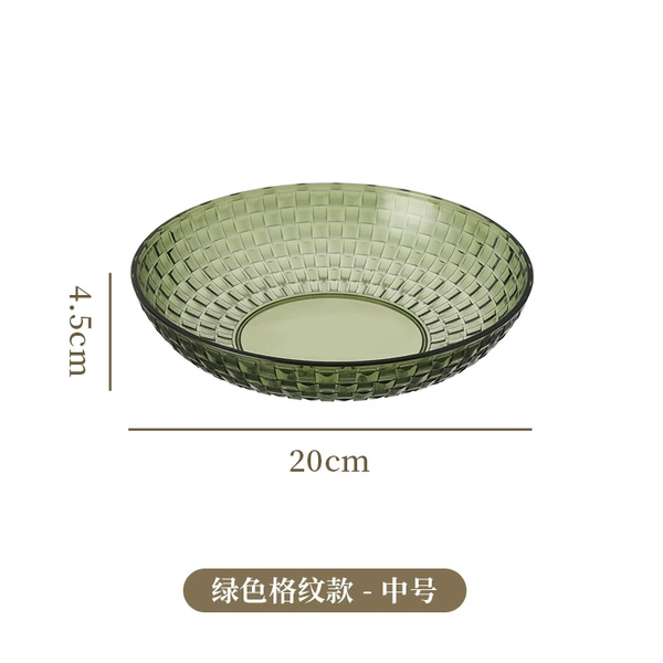 Green-checkered fruit plate medium