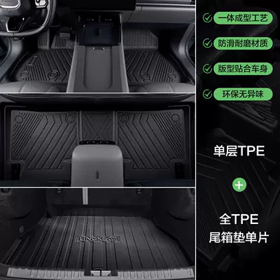 Suitable for Hyundai Elantra, TPE car floor mats upgraded with 3D particles, non-slip, fully enclosed, waterproof, wear-resistant, eco-friendly, odorless (Modelə uyğun ayaqaltı) - lingdong-16-20-models-single-layer-packageupgraded-textured-tpe-floor-mat-trunk-mat