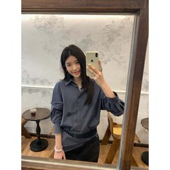 【十三行特价不退换】系带领纯棉格子衬衫女宽松百搭复古长袖衬衣