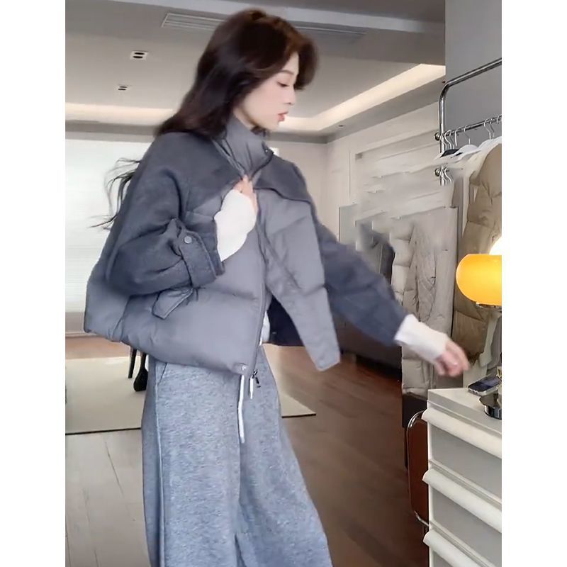 2025年新年冬季韩系套装女感超好看百搭保暖棉服休闲裤两件套