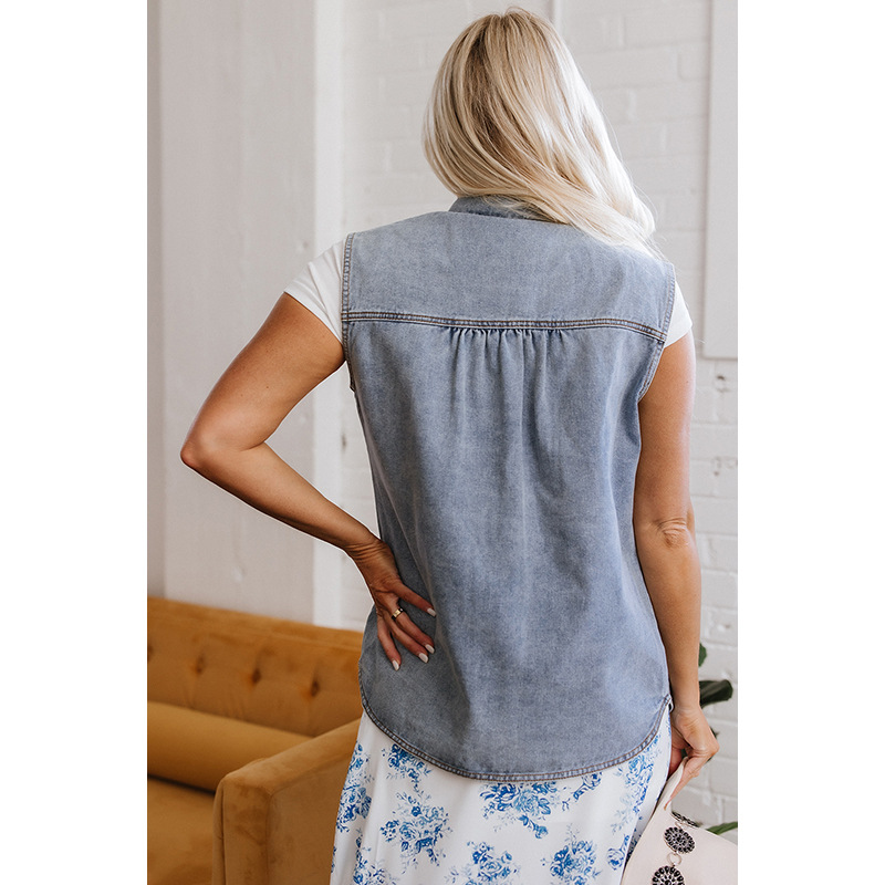 Spring retro denim vest