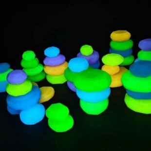 315g Cross-Border Fluorescent Stacked Stones for Garden Courtyard Aquarium Fish Tank Luminous Landscaping Toy Building Blocks Boxed Glow-In-The-Dark Stones