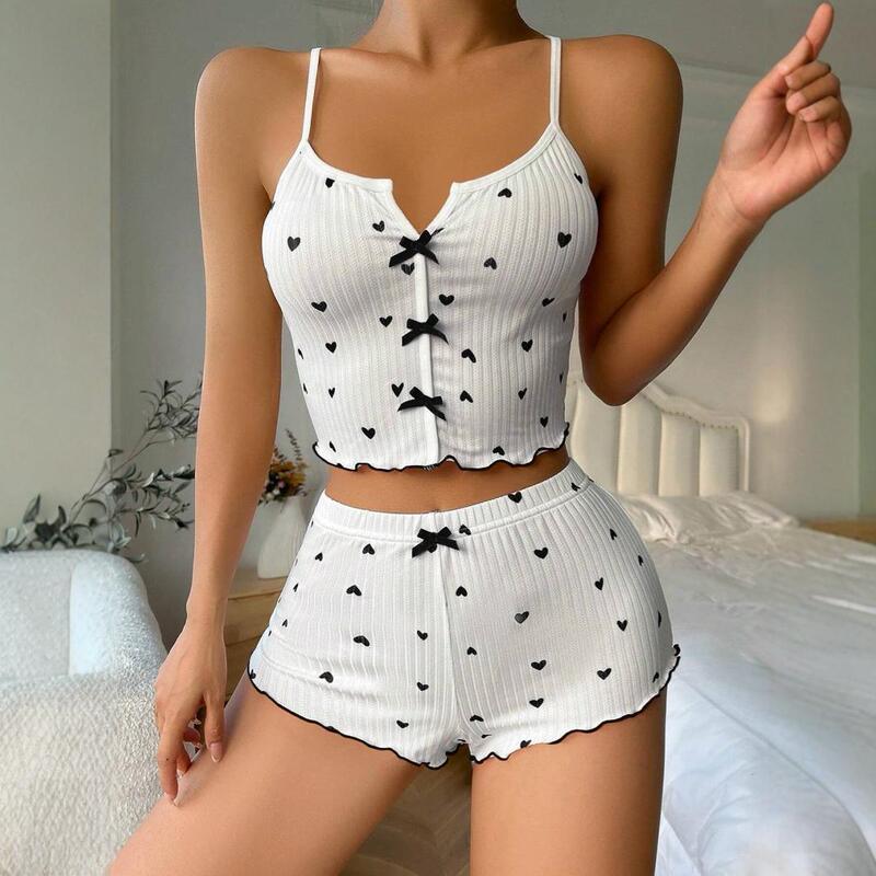 2026 Hot-Selling Home Wear Ribbed Set with Camisole and Shorts, Comfortable for Home and Can Be Worn Outside, Women's Pajamas with a High-End Feel