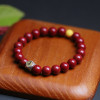 Bracelet, design round beads wax agate, elegant jewelry suitable for men and women, cinnabar, silver 925 sample