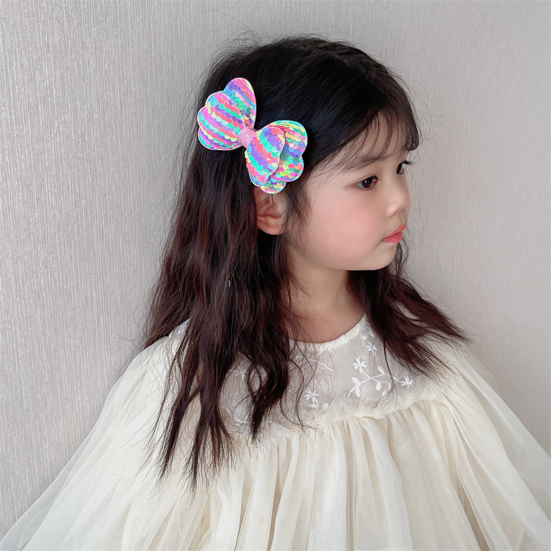 Double Sequin Bow Tie Barrette