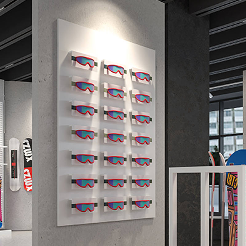 Estantes de exhibición de ropa de esquí de nieve de pared de ropa deportiva de ropa de piso de exhibición de tiendas de ropa de hombre