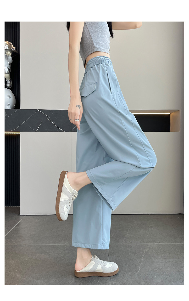 Quần culottes nữ ống rộng dáng suông chất liệu mềm mại mùa hè — Gạo hạnh màu chi tiết 19