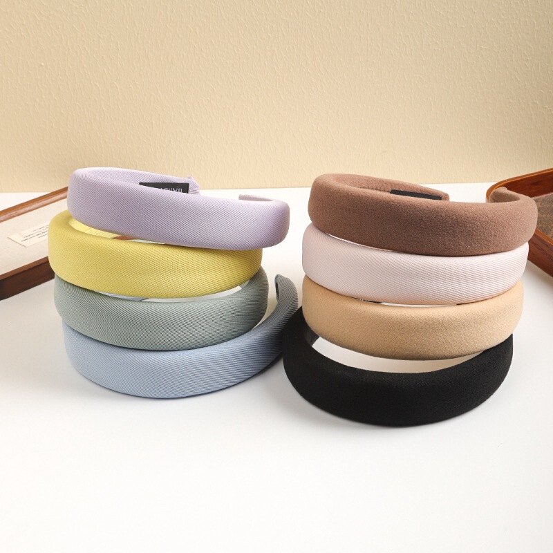 Korean-Style High-Top Sponge Hairband, French Versatile Hair Clip, High-End Feel, Face-Washing Makeup Headband, Girl's Hairband