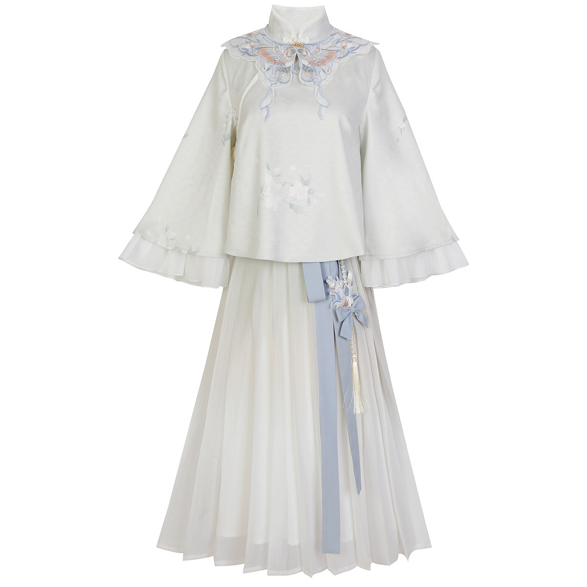 Diseño original lluvia ligera estilo chino mejorado elementos han han ropa de mujer nuevo conjunto chino 8615