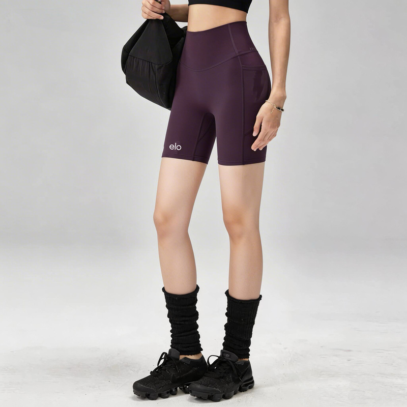 Eloyuge Yoga Shorts High-Waisted Butt-Lifting Three-Quarter Pants Seamless Cycling Shorts Fitness Running Leggings for Women