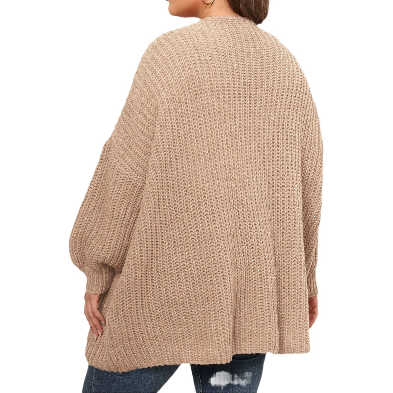 Женский кардиган-свитер больших размеров, трансграничный европейско-американский стиль, осенне-зимняя новинка, толстый вязаный, модный, свободный, вязаный свитер-накидка