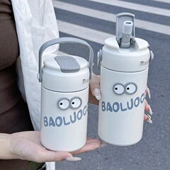 子供用魔法瓶カップ、ストローカップ付き大容量魔法瓶ウォーターカップ、316ステンレス鋼ウォーターカップ、女の子用高価値カップ