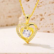 纯银永恒之心吊坠项链diy饰品配件情侣锁骨链925纯银首饰批发厂家