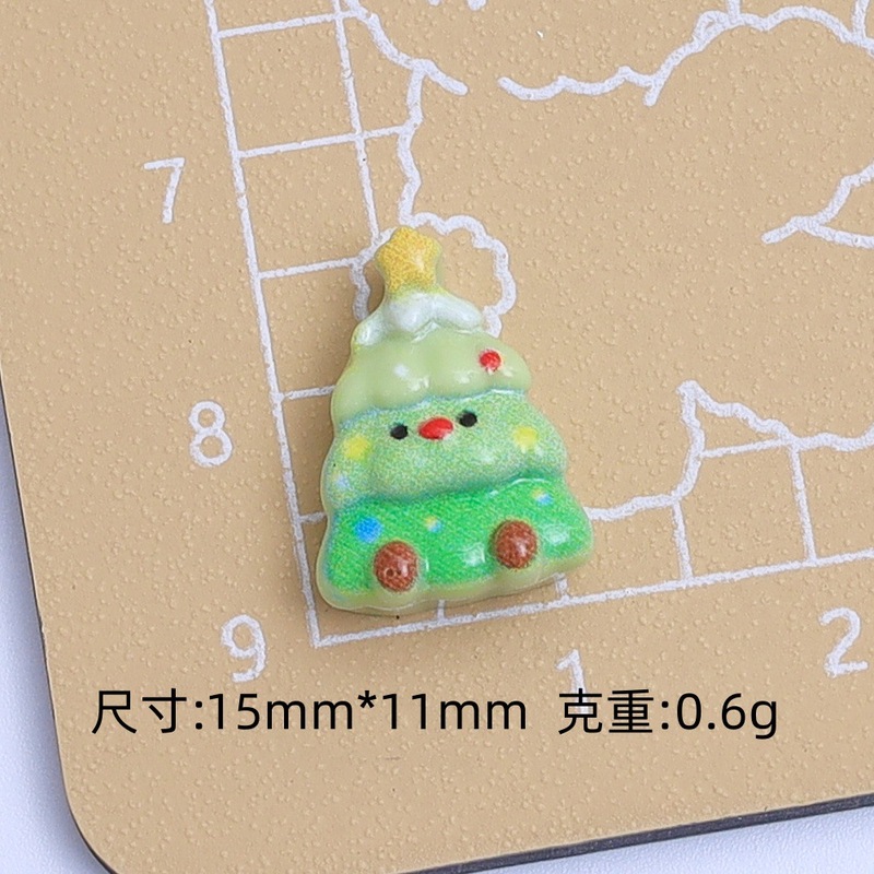 迷你圣诞节雪人卡通diy饰品配件奶油胶树脂小配件发夹美甲材料包|undefined