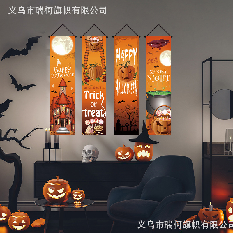 欧米の越境した新型のハロウィンの家庭の装飾の組み合わせは対聯の鬼節のパーティーの配置に対して写真の旗を撮影して旗を掲げます。|undefined