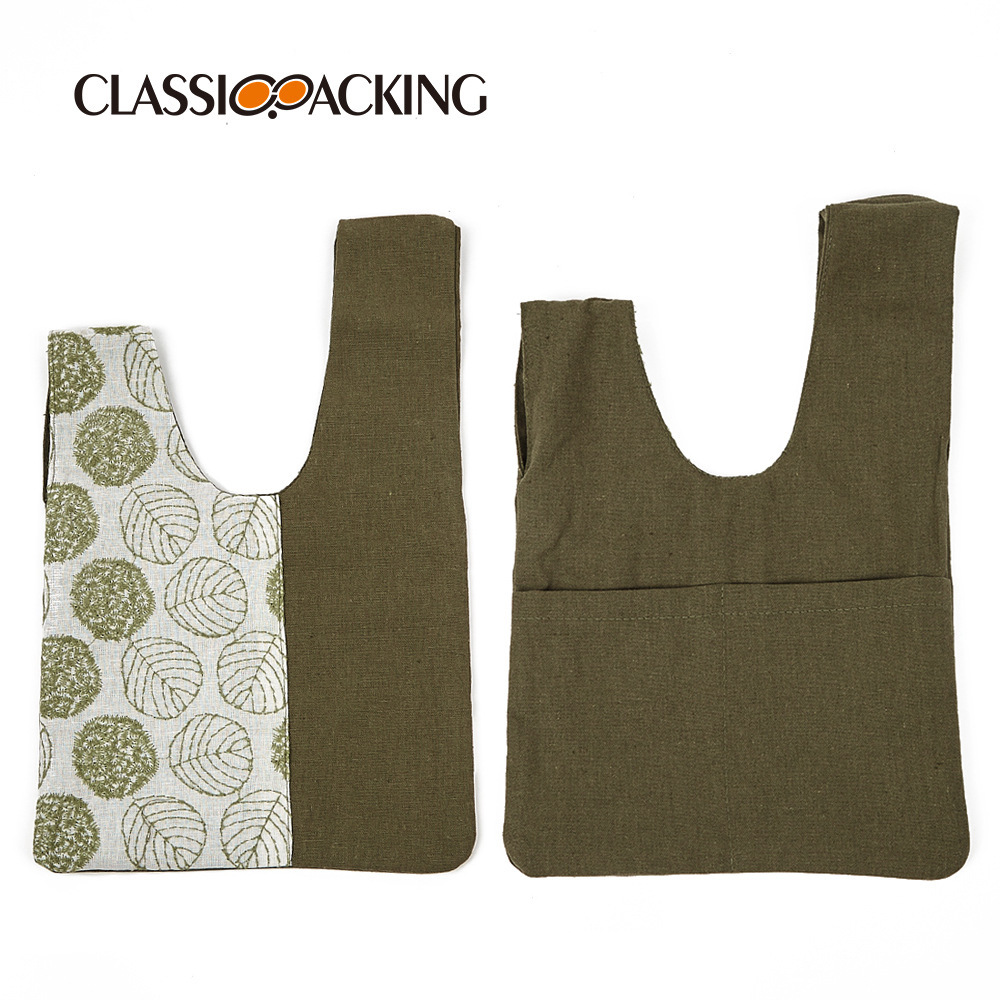 Bolso de mano japonés estilo ins para mujer bolso de almacenamiento de material de lona simple mini bolso bento de viaje con logotipo