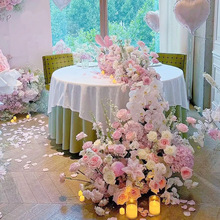 婚礼堂仿真花材粉色系装饰绢花路引软装花材家居插花橱窗美陈花艺