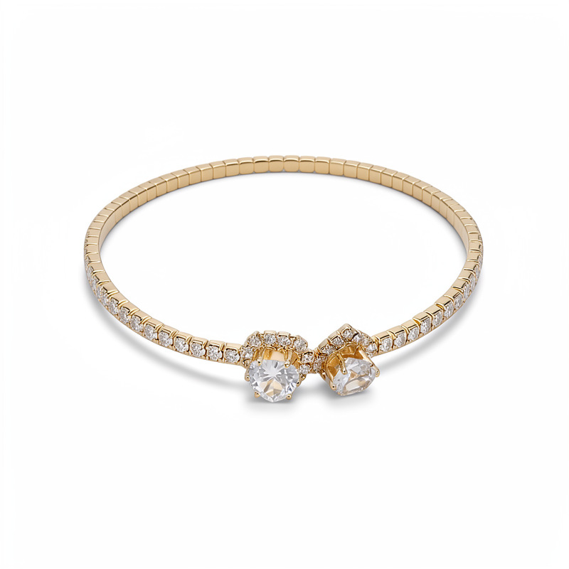 Brazalete de diamantes de amor abierto redondo estilo frío personalidad nicho pulsera de moda ligera lujo alta sensación de joyería al por mayor