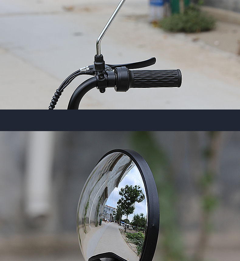 Electric Vehicle Rearview Mirror, Motorcycle Reversing Mirror, Universal Rearview Mirror for Two-Wheeled Vehicles, Modified Reversing Round Mirror