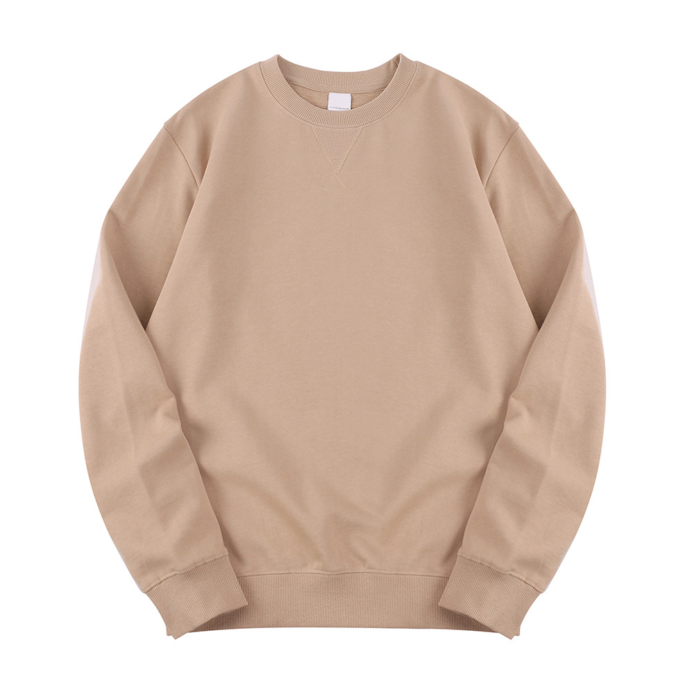 2022 340g algodón terry cuello redondo suéter ins gota hombro moda nicho estilo coreano hong kong estilo otoño y abrigo de invierno