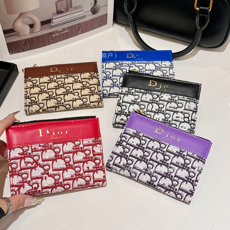 European and American Trendy Brand Coin Purse, Zipper Wallet, Printed Id Bag, Mini Small Bag, Color Matching, Multiple Card Slots, Cross-Border Hot Style
