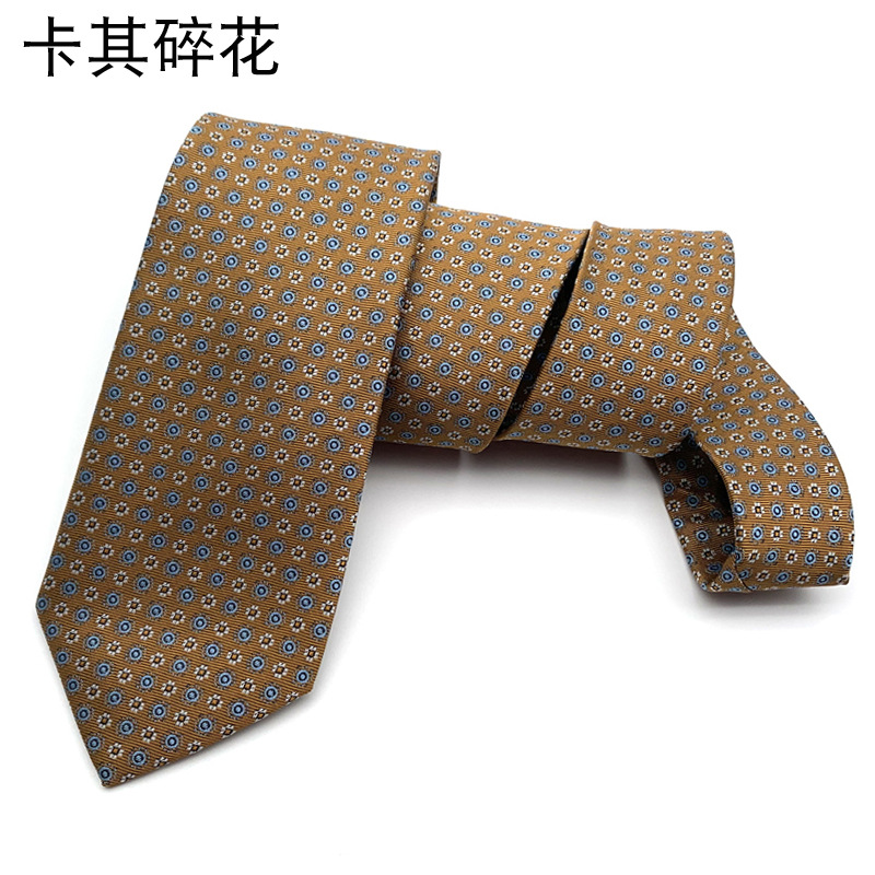 ネクタイの男性の正装のビジネスのシャンパンのコーヒーの茶色のストライプの花の職業のスーツのシャツの手は価格の幅の版の8CMを打ちます。