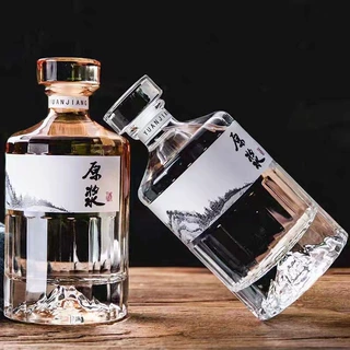 定制晶白料玻璃酒瓶一斤装玻璃瓶大师制作空瓶子包装礼盒白酒瓶