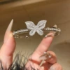 64# Open Bracelet-Silver-Butterfly