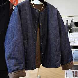 韩系感别致夹棉外套女2025秋冬季新款宽松百搭棉服棉衣