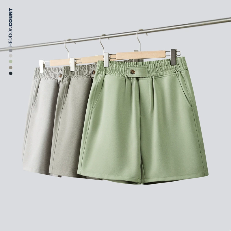 Японский простой имитационный льняный шелк спортивные шорты с широкими ногами повседневные шорты для мужчин летом тонкая эластичная талия