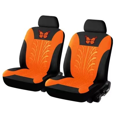 Cubierta de asiento de coche de comercio exterior transfronterizo mariposa logo tela sangría prensa coche cubierta de asiento universal Conjunto de 4 piezas