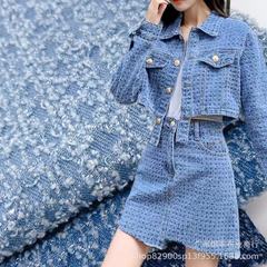 メーカーのフックの花の水洗いの綿のツイルのデニムの穴の生地のコートのズボンのスカートのスーツの服の布地の卸売り