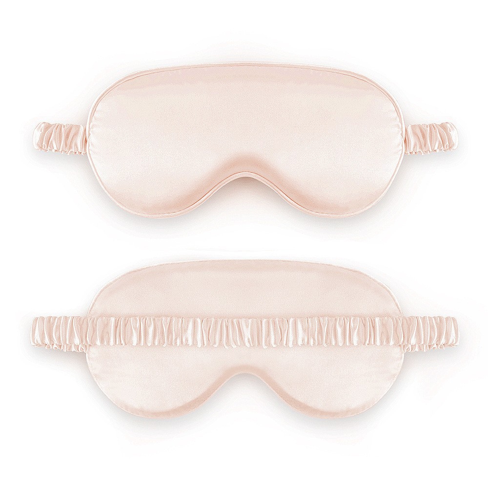Simulated Silk Sleep Eye Mask, Light-Blocking, Adjustable, Double-Sided, Wine Red — detail image 7