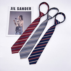 Fashion striped jk tie women's shirt accessories college style dk men's knot-free casual Japanese school uniform student trendy style