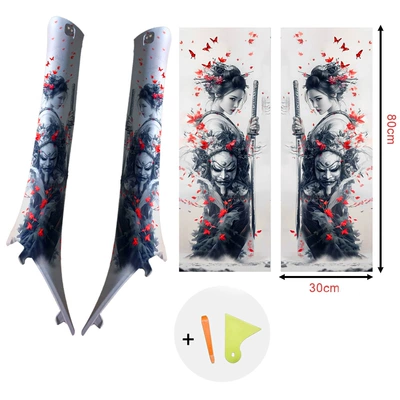 Car interior film Tide Brocade Embroidery Self-adhesive Cloth - female-warrior