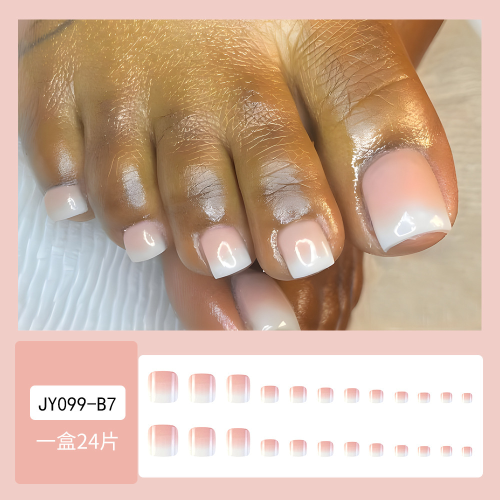 Venta caliente parche de uñas de pie desgaste de uñas de belleza de uñas pieza al por mayor elegante pieza de uñas de pie blanco dedo del pie fábrica de uñas