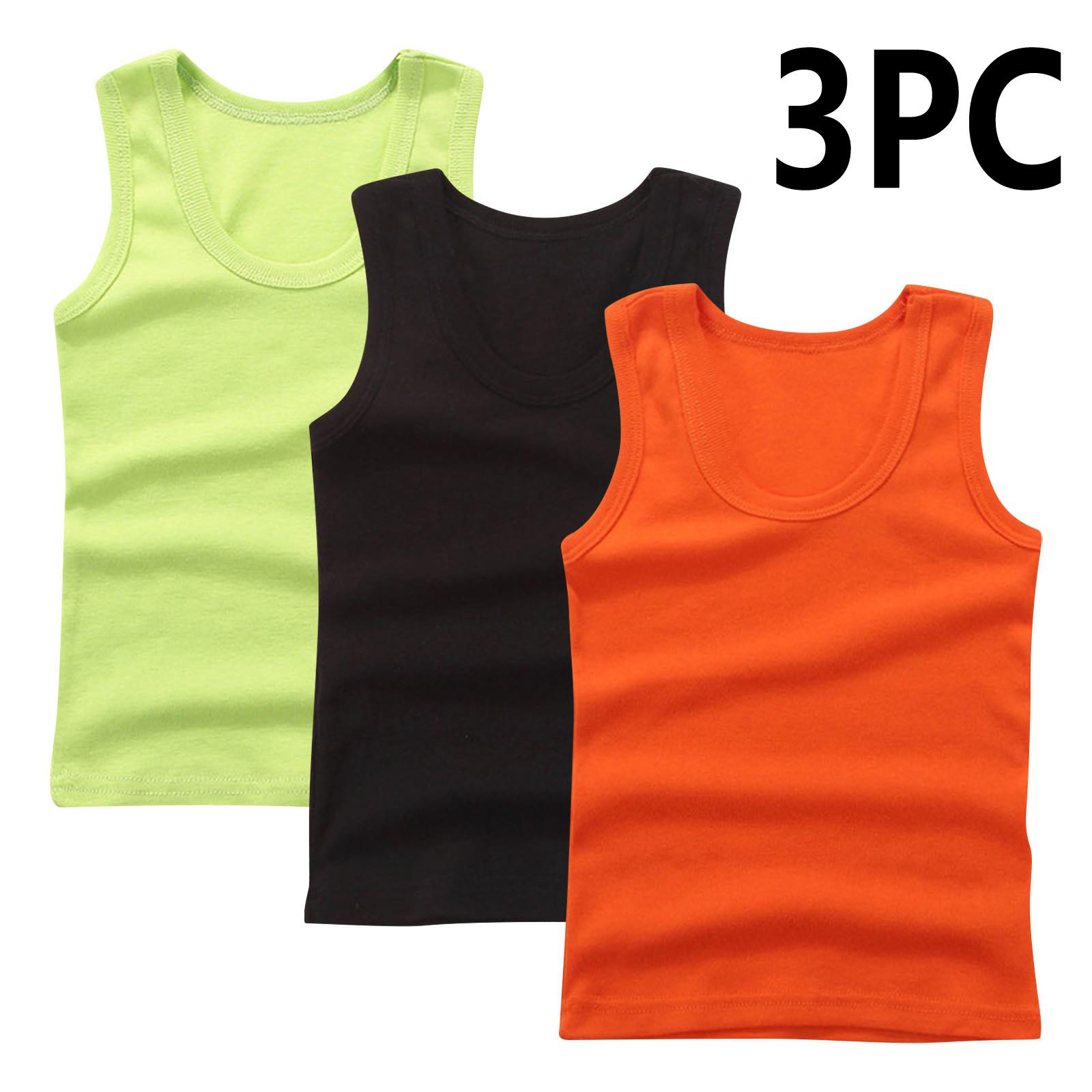 DK tank top-orange+black+green