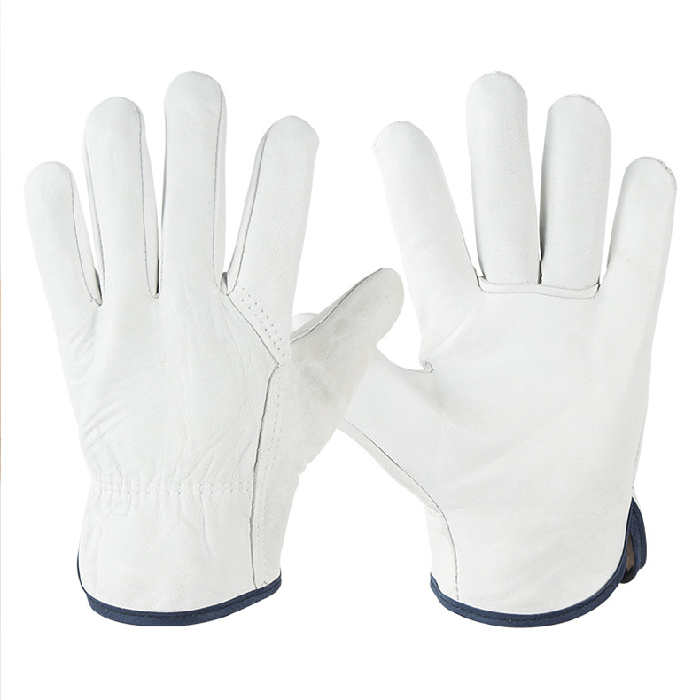 Guantes de conductor de dedo transversal de piel de oveja guantes de aislamiento térmico de soldadura por arco de argón guantes de transporte antideslizante de protección laboral