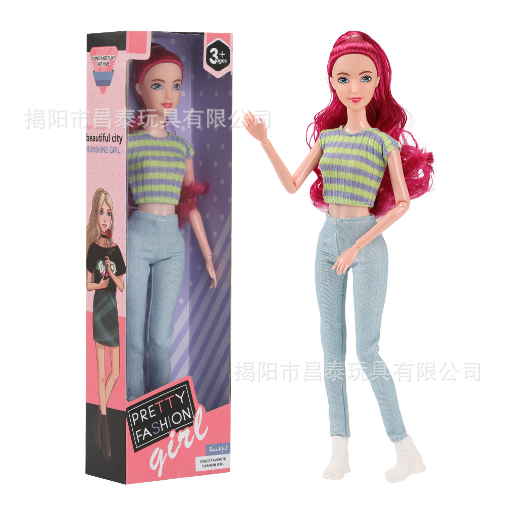 Export Cross-Border Boxed 30cm Jointed Big Body Barbie Doll Trendy Fashion Show Girl Doll Fashion Toy