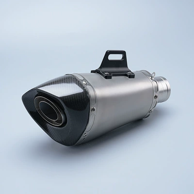Universal 51mm, Non-Destructive Installation, Motorcycle exhaust pipe - tx-large-head-carbon-head-gray