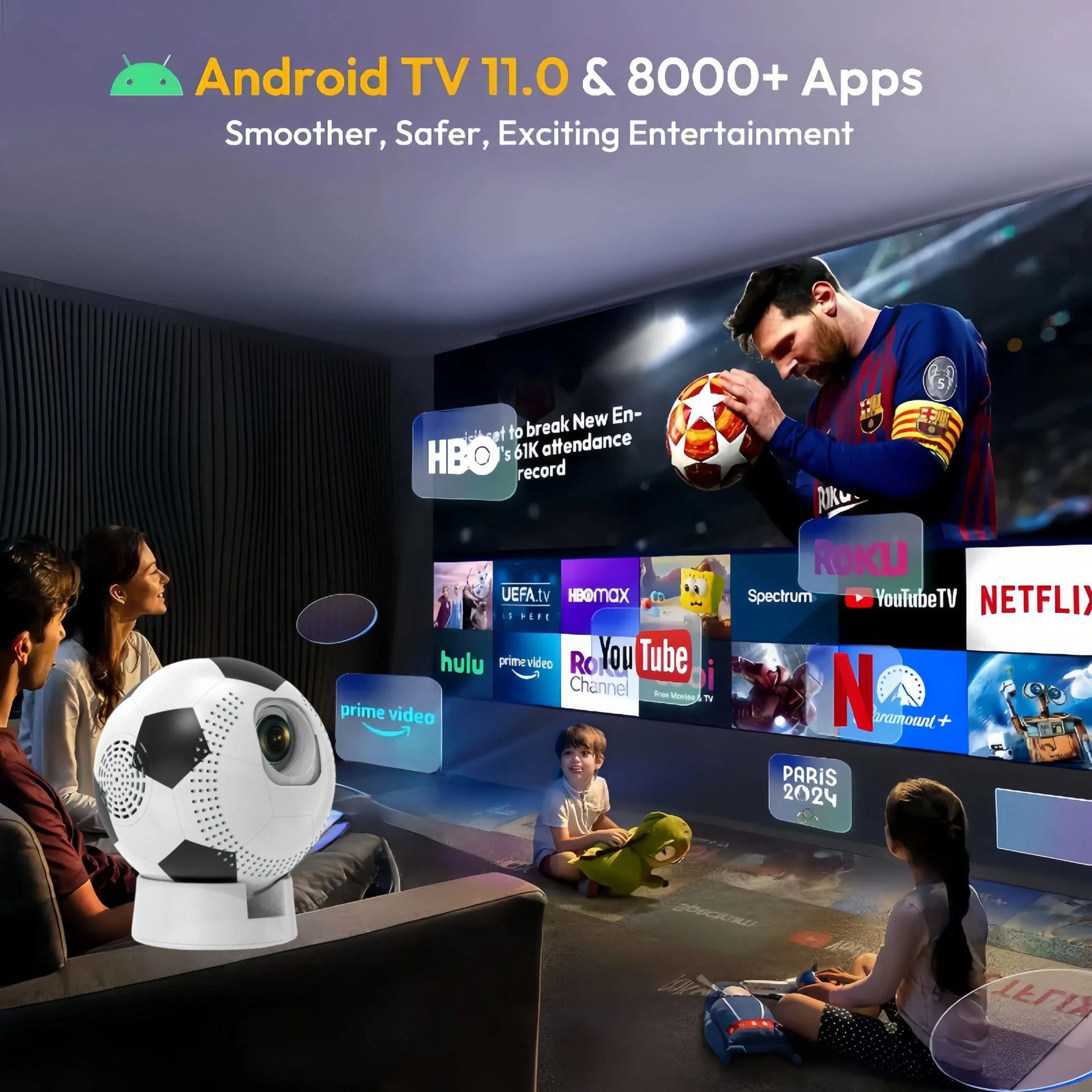 2026 Copa del Mundo Q8 Proyector Proyector de fútbol Proyector de alta definición Proyector doméstico