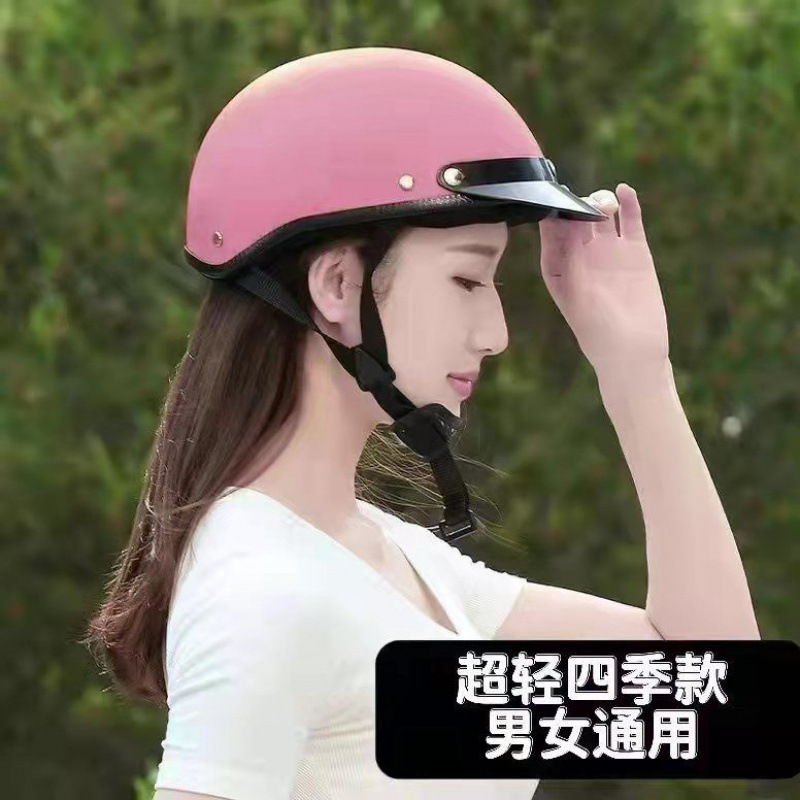 Half Helmet, Universal Auto Parts and Accessories - harley-style-half-helmet-matte-pink