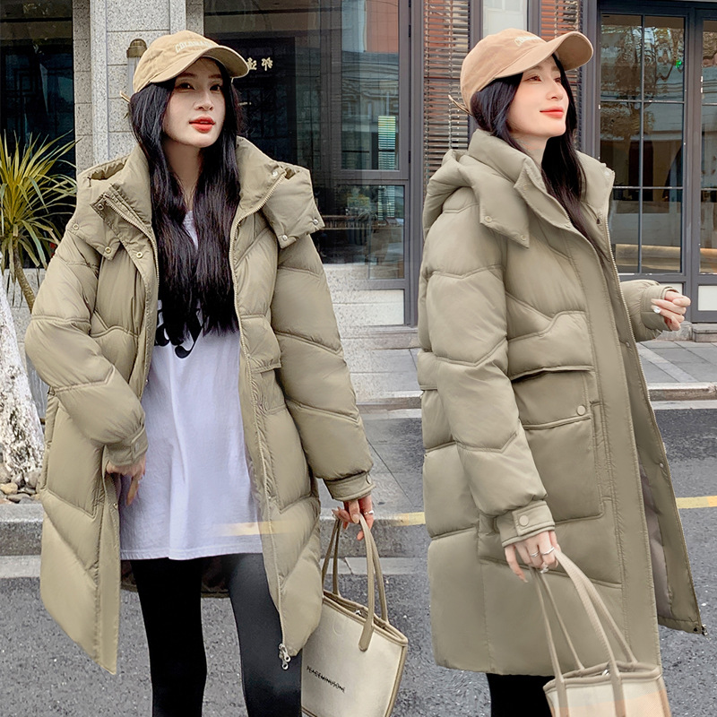 Ropa de algodón femenina larga sensación de diseño nicho abrigo de algodón caliente chaqueta de algodón holgada coreana 2024 nuevo abrigo de otoño y invierno image 4