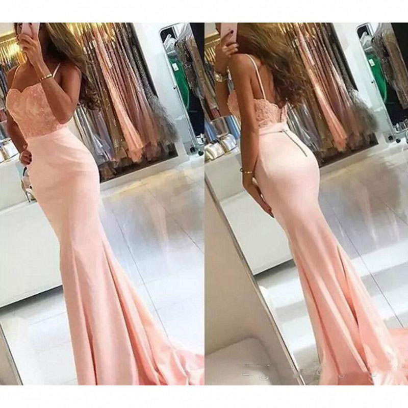 Europa y América del Comercio Exterior Amazon AliExpress deseo nueva correa fishtail vestido de noche delgado adelgazar vestido de color rosa