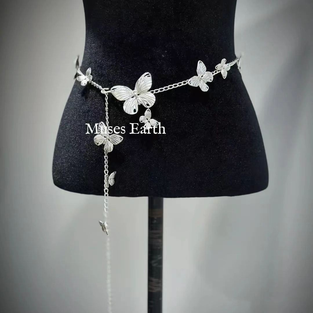 나비 허리 체인 실버