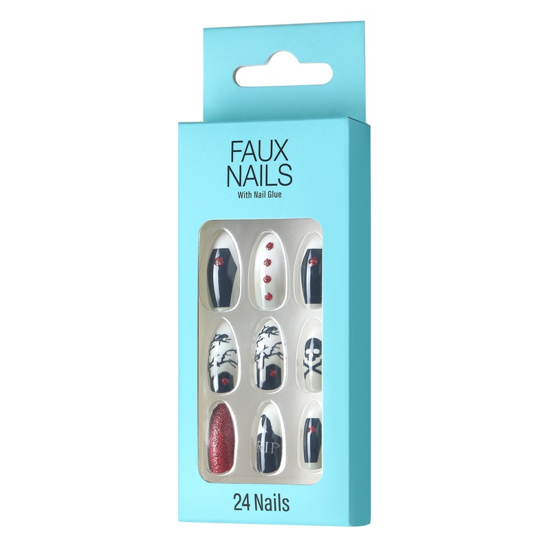 2023 New Halloween Ghost Festival Adult Fake Nails Abs Acrylic Plastic Nail Art Patch Factory