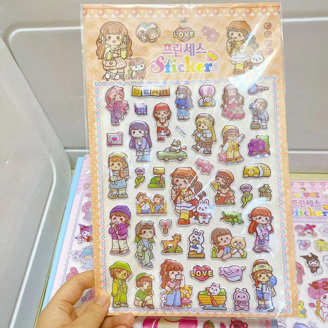 2 yuanes tienda producto grande doble capa tridimensional burbuja pegatinas Internet celebridad transmisión en vivo moda dibujos animados pegatinas de dibujos animados mano cuenta