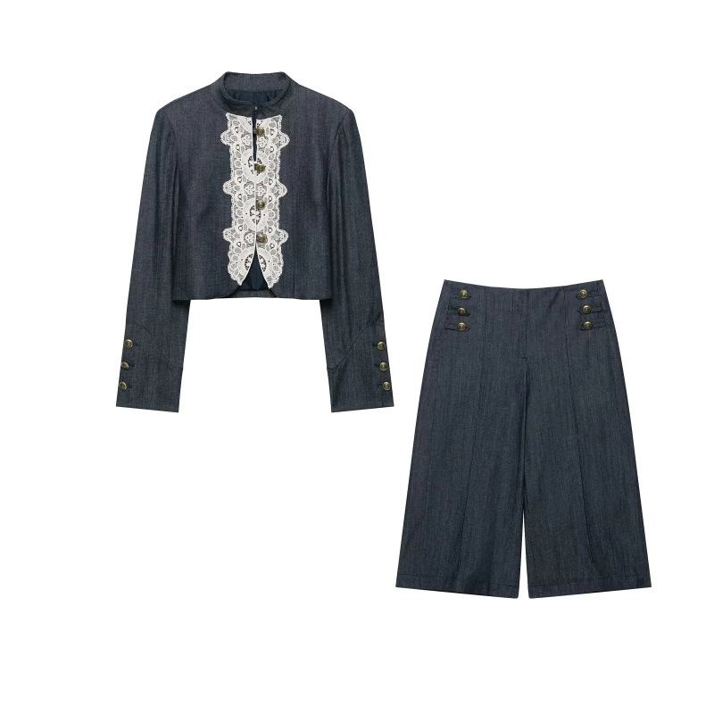 ZA New Chinese Style Stand Collar Buttoned National Style Sun Protection Top for Women, Summer New Elegant Lace Patchwork Short Jacket ZA New Chinese Style Stand Collar Buttoned National Style Sun Protection Top for Women, Summer New Elegant Lace Patchwork Short Jacket
