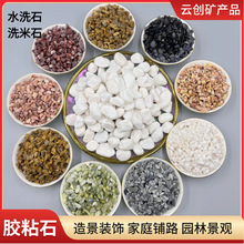 供应胶粘石透水地坪用水洗石彩色洗米石水磨石骨料微岩石造景卵石